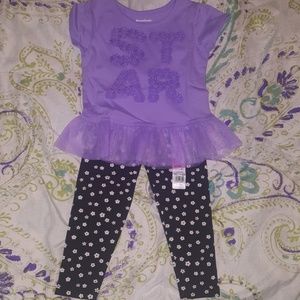 NWT Tulle Peplum Top and Printed Leggings
